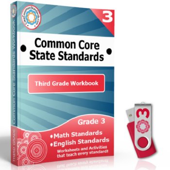Third Grade Common Core Workbook on USB
